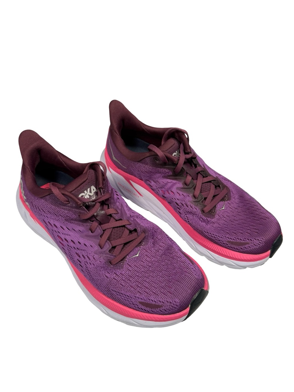 HOKA Clifton 8 Women 7.5 Purple Grape Pink Running Comfort Sneakers 1119394 GWBY